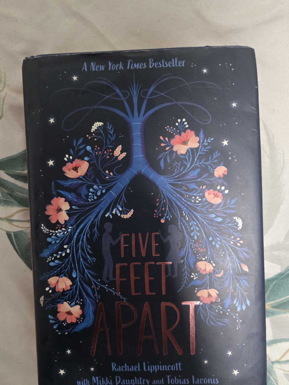 Five Feet Apart Decorative Book - Navy Blue Floral Cover